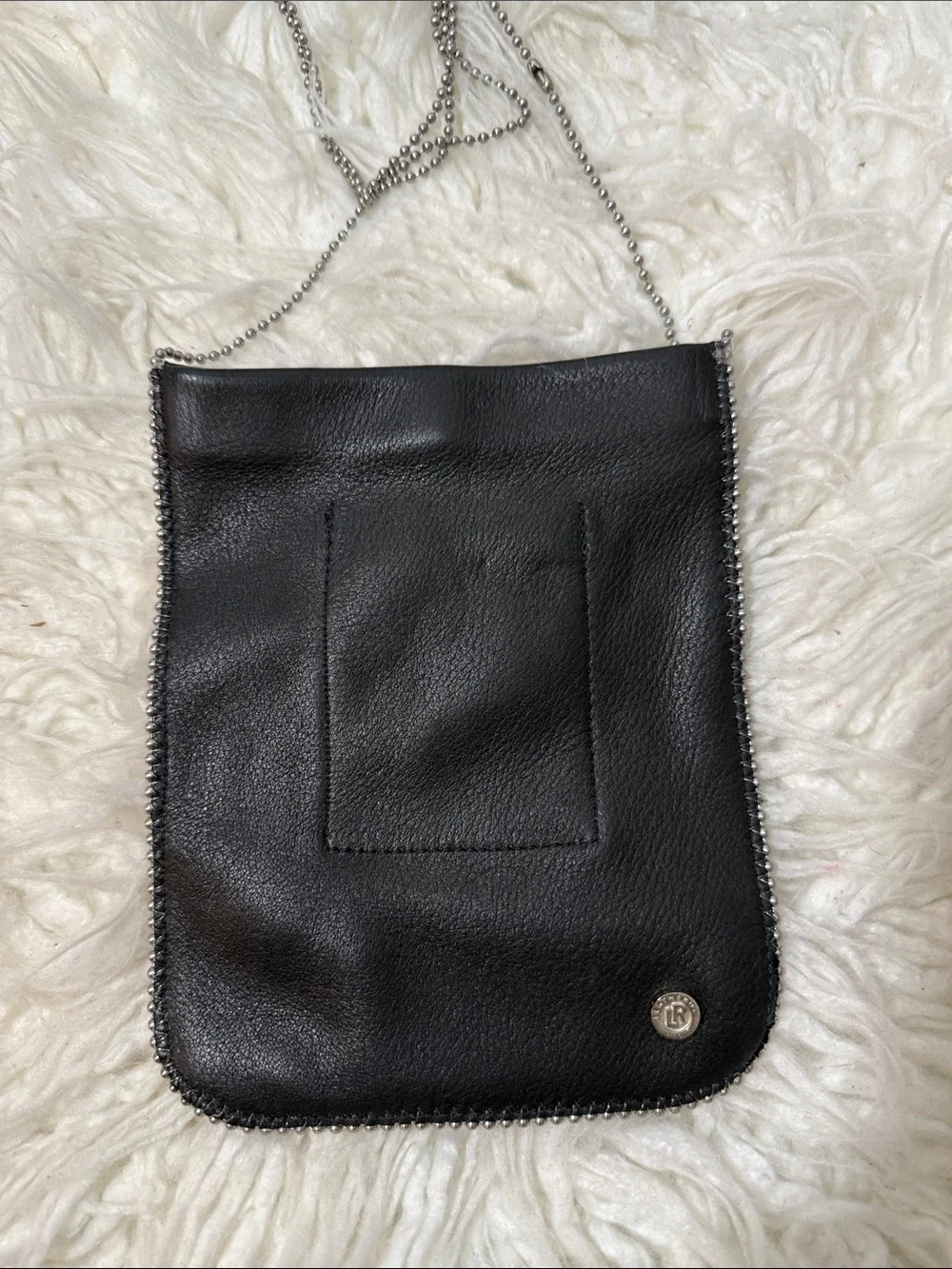 Leatherock Alana Cell Pouch Black Stud-Trim Leather Crossbody Bag